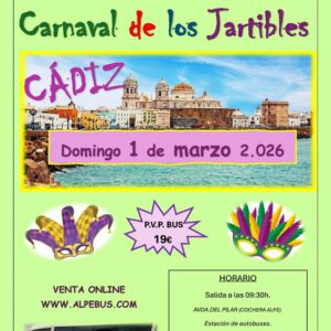 Carnaval de los Jartibles - Cádiz. Domingo 1 de marzo de 2026 - 1er BUS