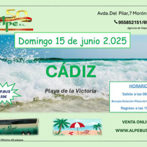 Playa la Victoria - Cádiz. Domingo 15 junio 2025 - 1er BUS