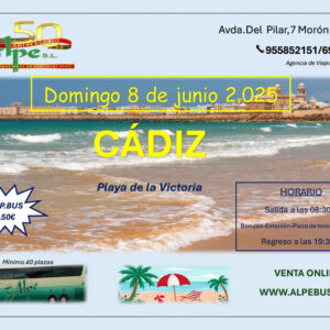 Playa la Victoria - Cádiz. Domingo 8 junio 2025 - 1er BUS