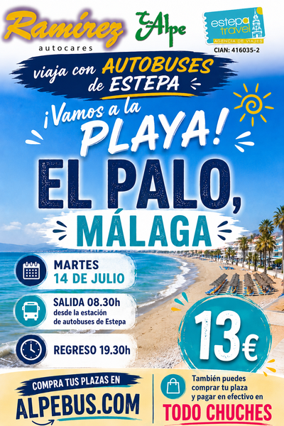 Playa de El Palo - Málaga. Martes 14 julio 2026 - 1er BUS