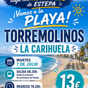 Playa La Carihuela - Torremolinos - Málaga. Martes 7 julio 2026 - 1er BUS