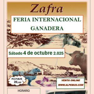Feria Ganadera de Zafra - Badajoz. Sábado 4 de octubre de 2025 - 1er BUS