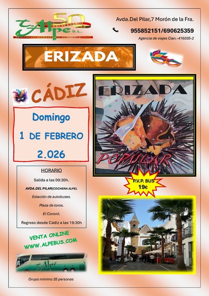 Erizada de Cádiz. Domingo 1 de febrero de 2026 - 1er BUS