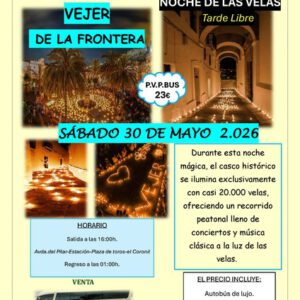 Noche de las Velas de Vejer de la Frontera - Cádiz. Viernes 30 de mayo de 2026 - 1er BUS