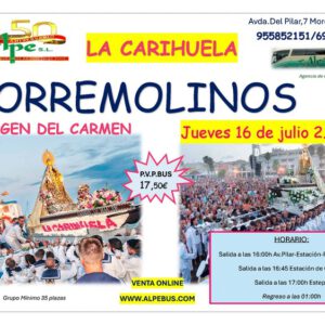 Día de la Vírgen del Carmen Torremolinos/La Carihuela - Málaga. Jueves 16 de julio de 2026 - 1er BUS