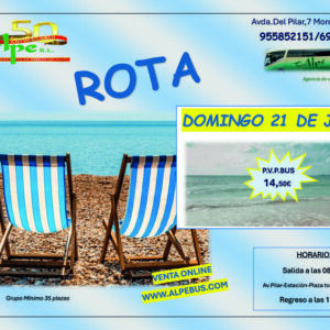 Rota - Cádiz. Domingo 21 junio 2026 - 1er BUS