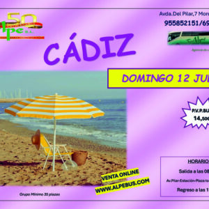 Playa la Victoria - Cádiz. Domingo 12 julio 2026 - 1er BUS
