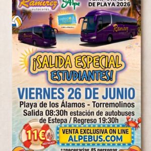 Playa de los Álamos - Torremolinos - Málaga. Viernes 26 junio 2026 - 1er BUS
