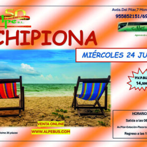 Chipiona - Cádiz. Miércoles 24 junio 2026 - 1er BUS
