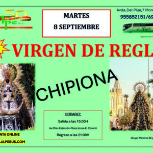 Día de la Vírgen de Regla - Chipiona - Cádiz. Martes 8 de septiembre de 2026 - 1er BUS