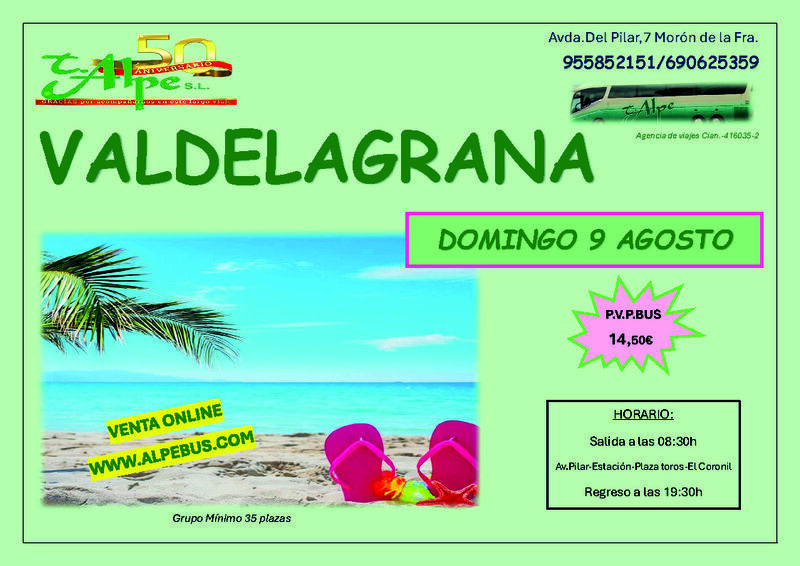 Valdelagrana - Cádiz. Domingo 9 agosto 2026 - 1er BUS