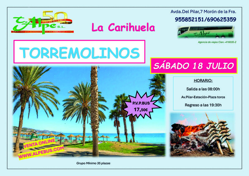 Torremolinos - Málaga. Sábado 18 julio 2026 - 1er BUS