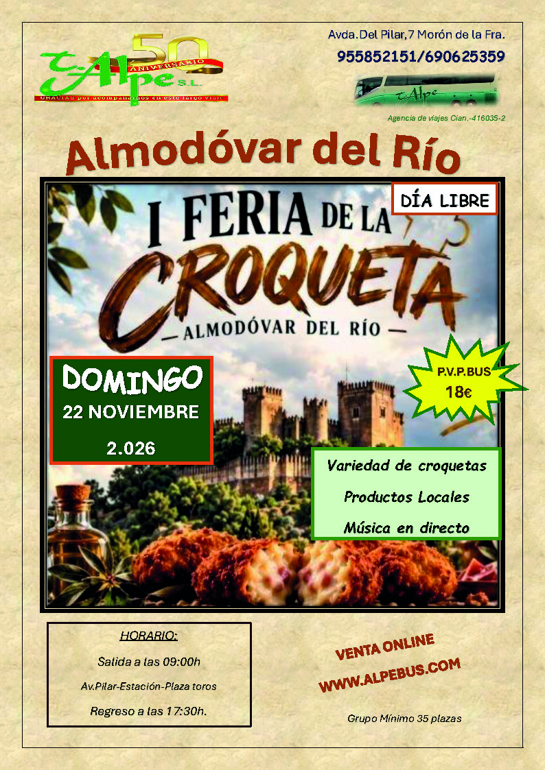 Almodóvar del Río – Feria de la Croqueta – 22 noviembre 2026