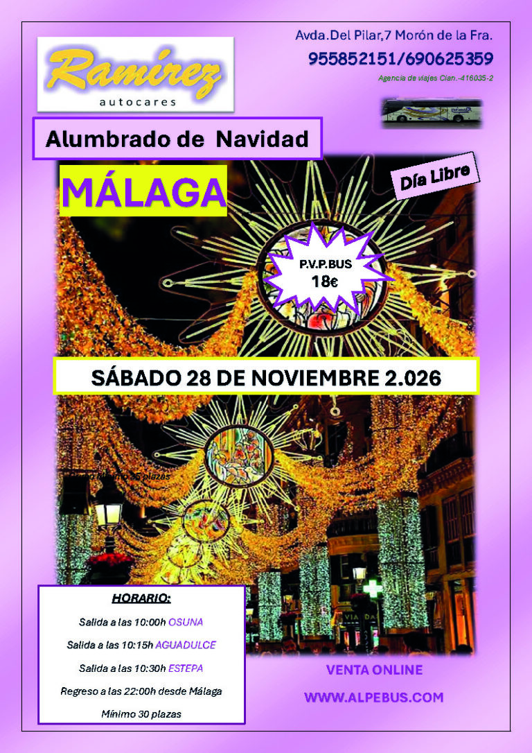 Málaga – Alumbrado de Navidad · Sábado 28 de noviembre de 2026