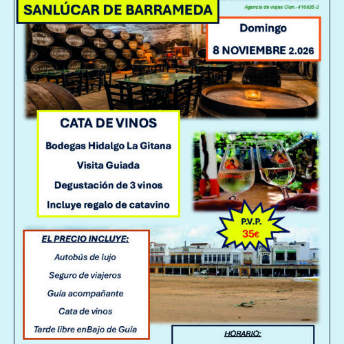 Sanlúcar de Barrameda – Bodegas Hidalgo La Gitana · Domingo 8 de noviembre de 2026